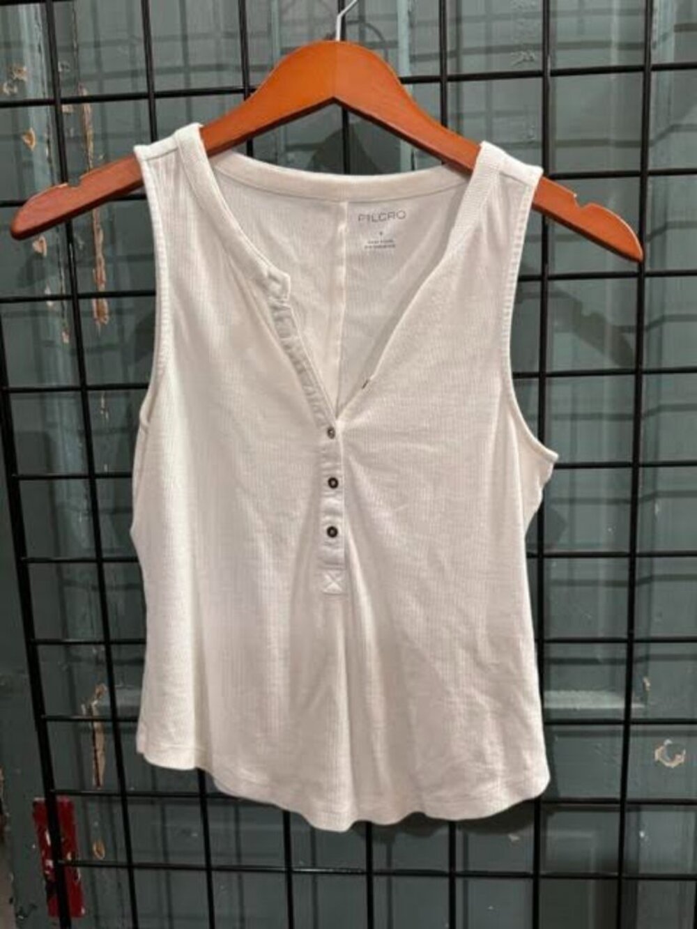 Womens Pilcro by Anthro Button V Neck Tank Top